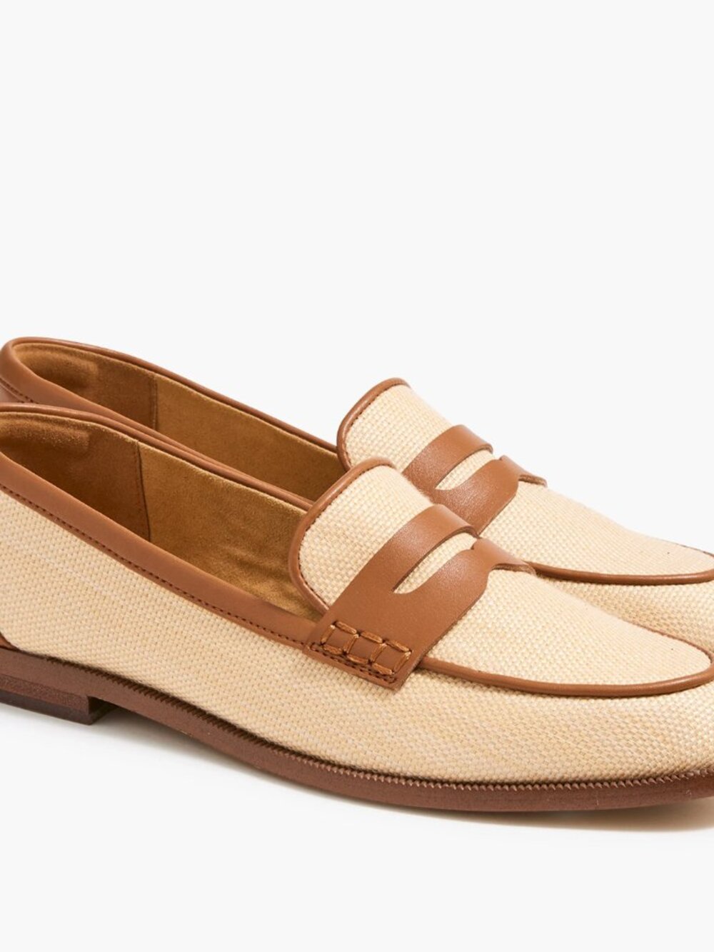J.Crew Natural Raffia Penny Loafers
